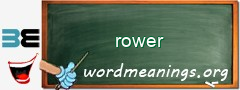 WordMeaning blackboard for rower